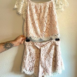 Do+Be Off the Shoulder Eyelash Lace 2-Piece